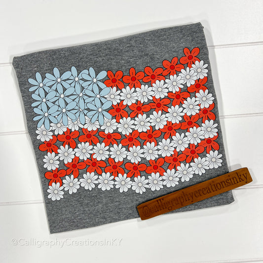 PREORDER • Gray • Floral Flag Tee
