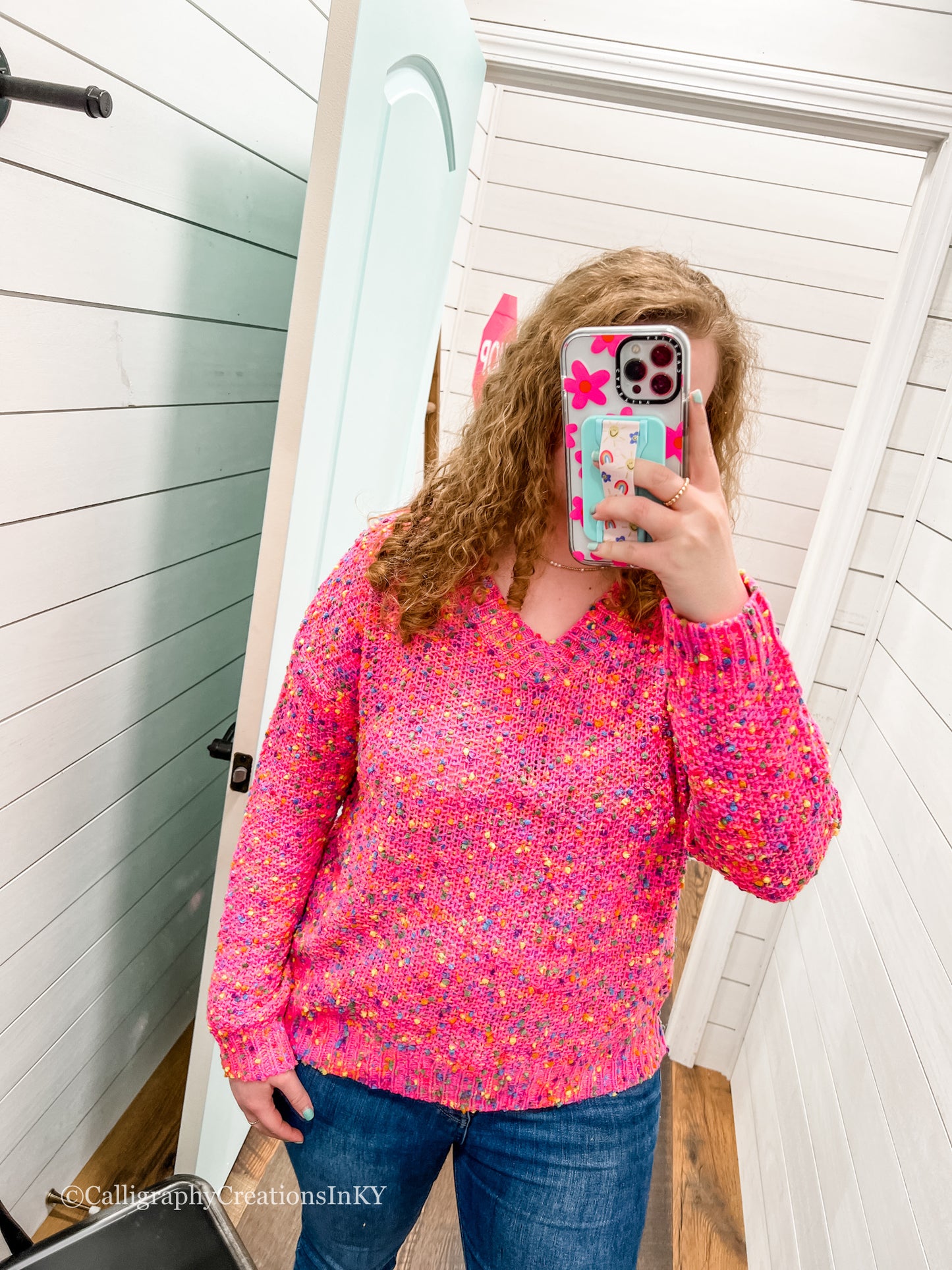 Pink Confetti Sweater