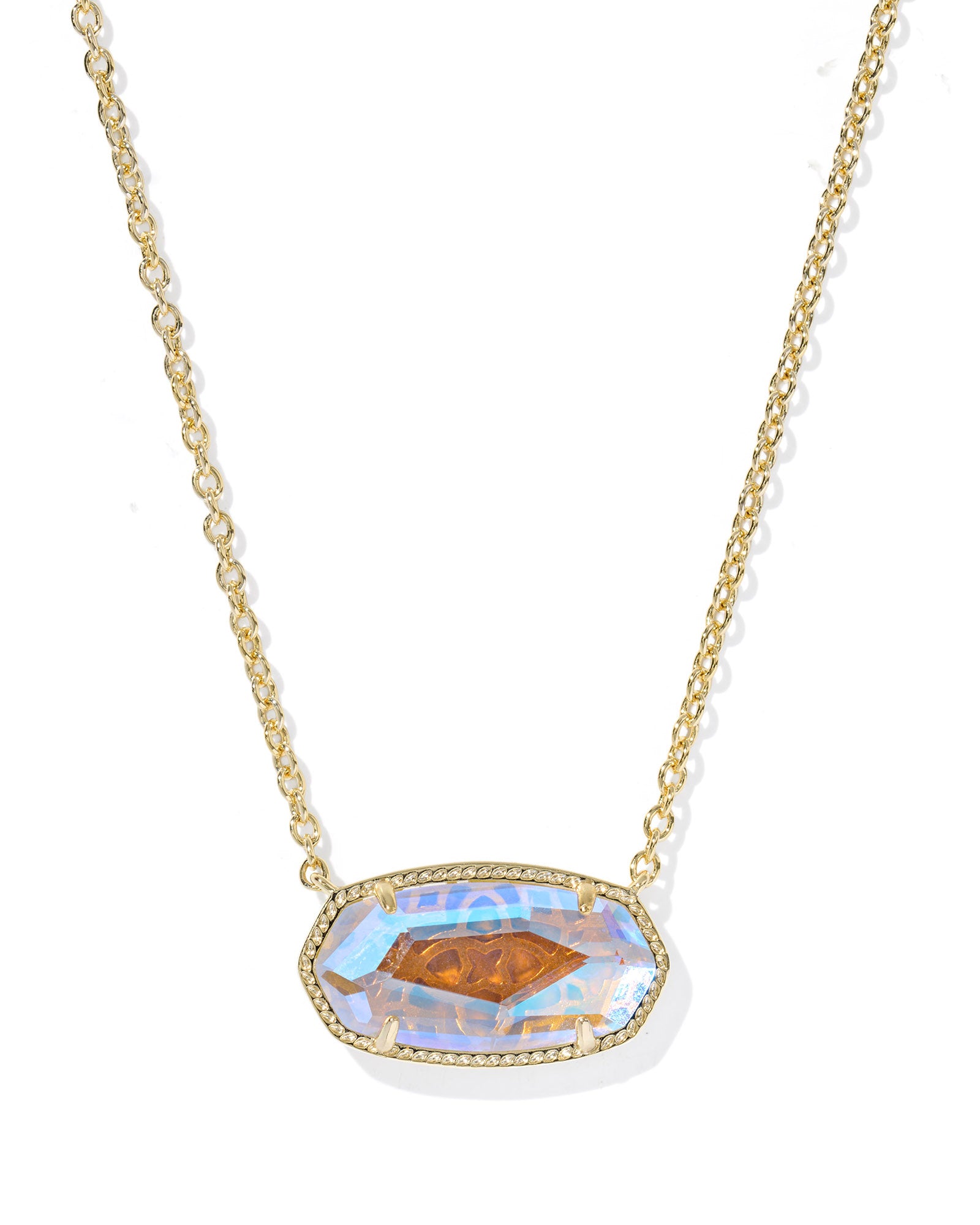 Kendra Scott Elisa Statement Short Pendant Necklace - Gold Dichroic Glass