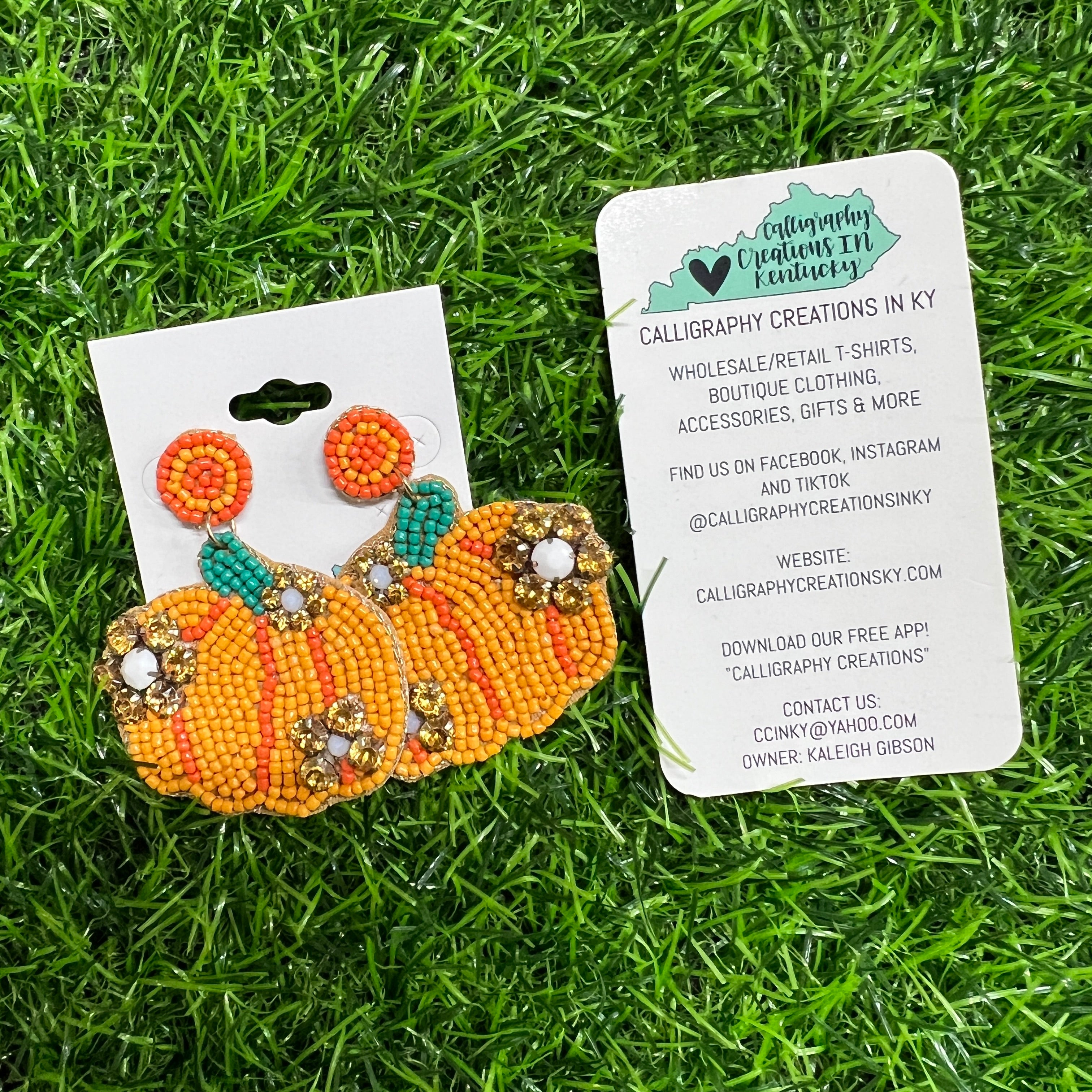 Pumpkin Seed Bead Earrings *FINAL SALE*