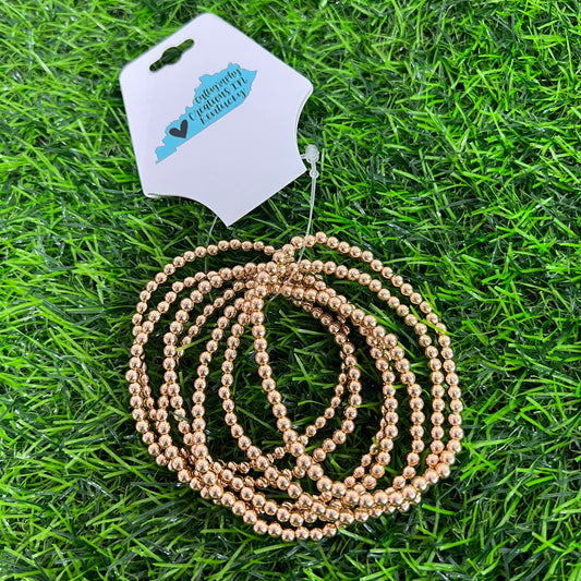 Gold Beaded Water Resistant Bracelet Set