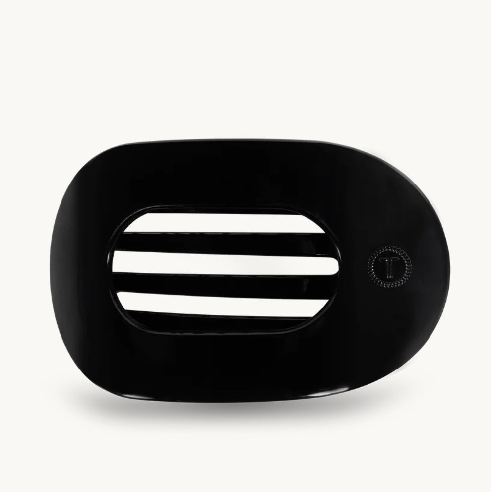 Jet Black - Flat Round TELETIES Hair Clip