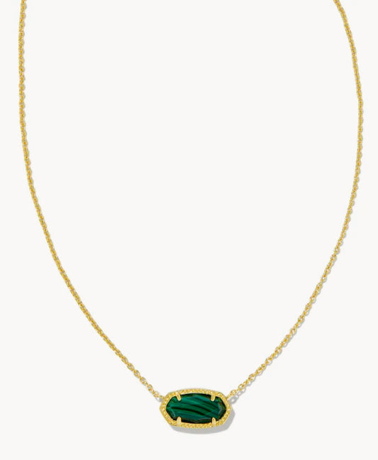 Kendra Scott Elisa Pendant Necklace - Gold Green Malachite