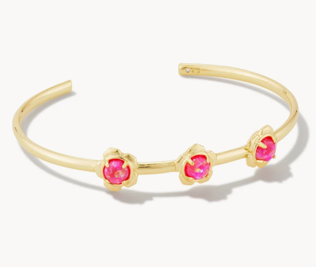 Kendra Scott Susie Cuff Bracelet - Gold Hot Pink Opal