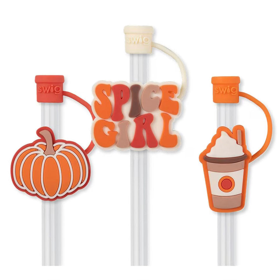 Pumpkin Spice Girl Swig Straw Topper Set FINAL SALE