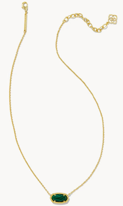 Kendra Scott Elisa Pendant Necklace - Gold Green Malachite