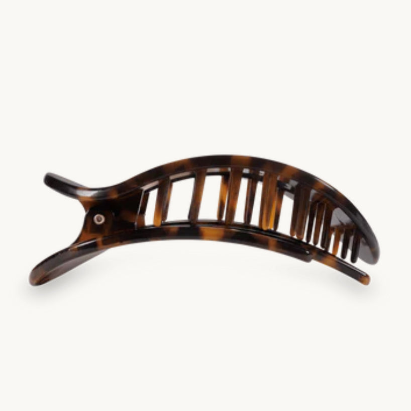 Tortoise - Flat Round TELETIES Hair Clip