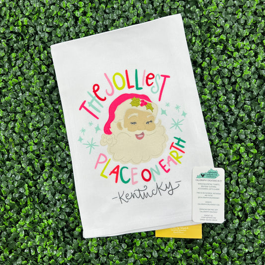 Kentucky Jolliest Place On Earth Doodles By Rebekah Tea Towel