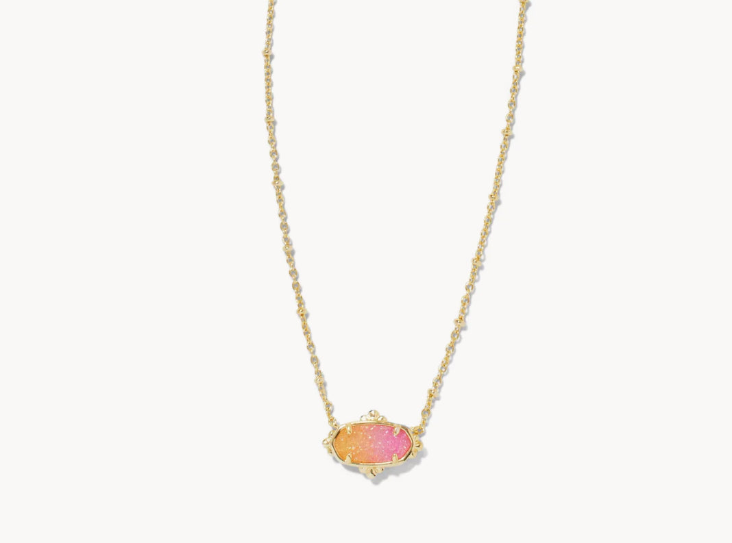 Kendra Scott Elisa Petal Framed Necklace -Gold Sunrise Ombré Drusy