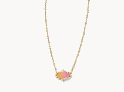 Kendra Scott Elisa Petal Framed Necklace -Gold Sunrise Ombré Drusy