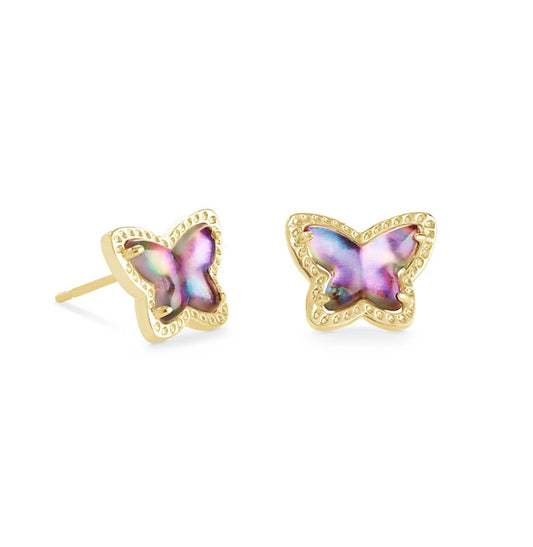 Kendra Scott Lillia Butterfly Stud Earrings - Gold Lilac Abalone
