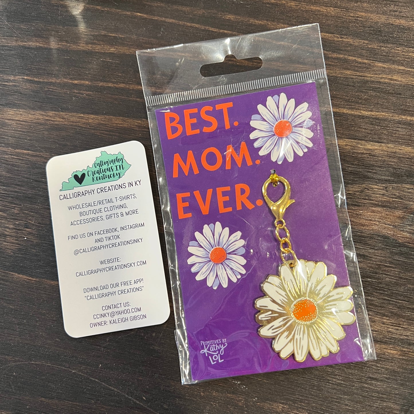 Best Mom Ever Flower Keychain