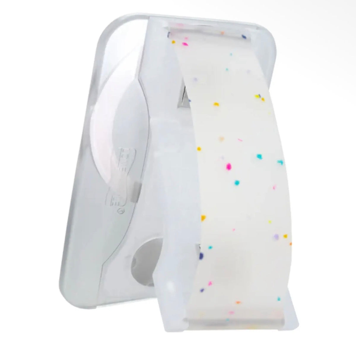 Glitter Grip LoveHandle Pro & Magsafe Adapter Combo speckled with small multicolored dots, shown on a plain white background.