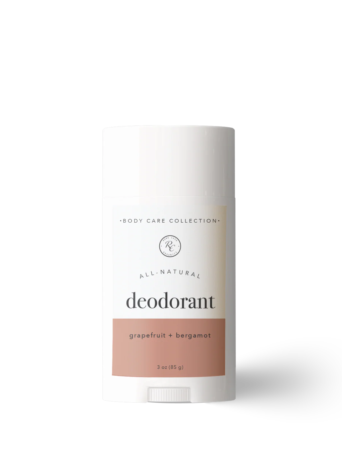 All-natural deodorant container with 'body care collection' branding on a white background