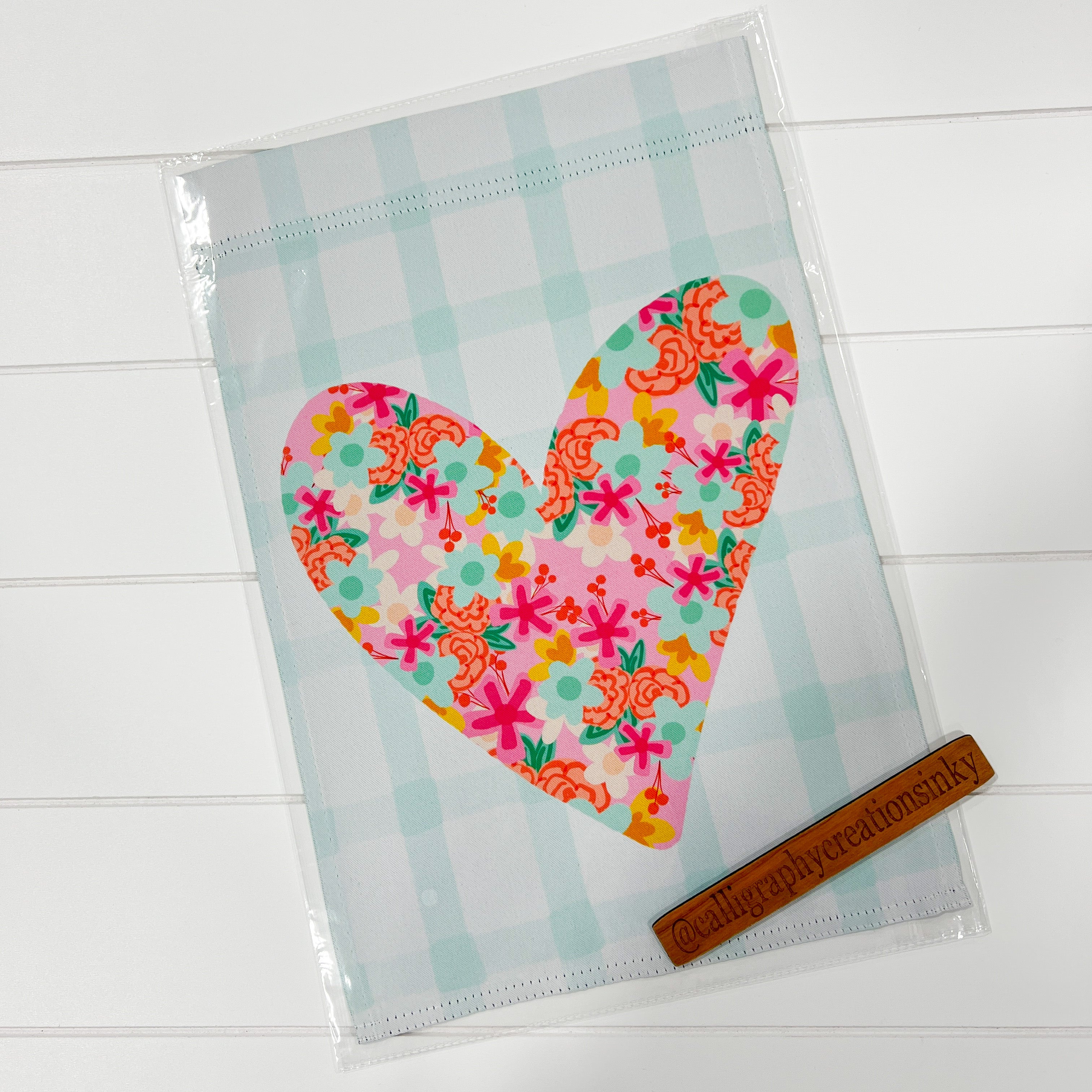 Doodles by Rebekah Everette Floral Heart Garden Flag
