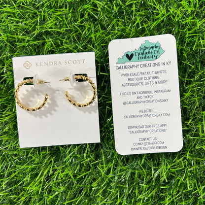 Kendra Scott Jada Small Hoop Earrings - Gold White Crystal