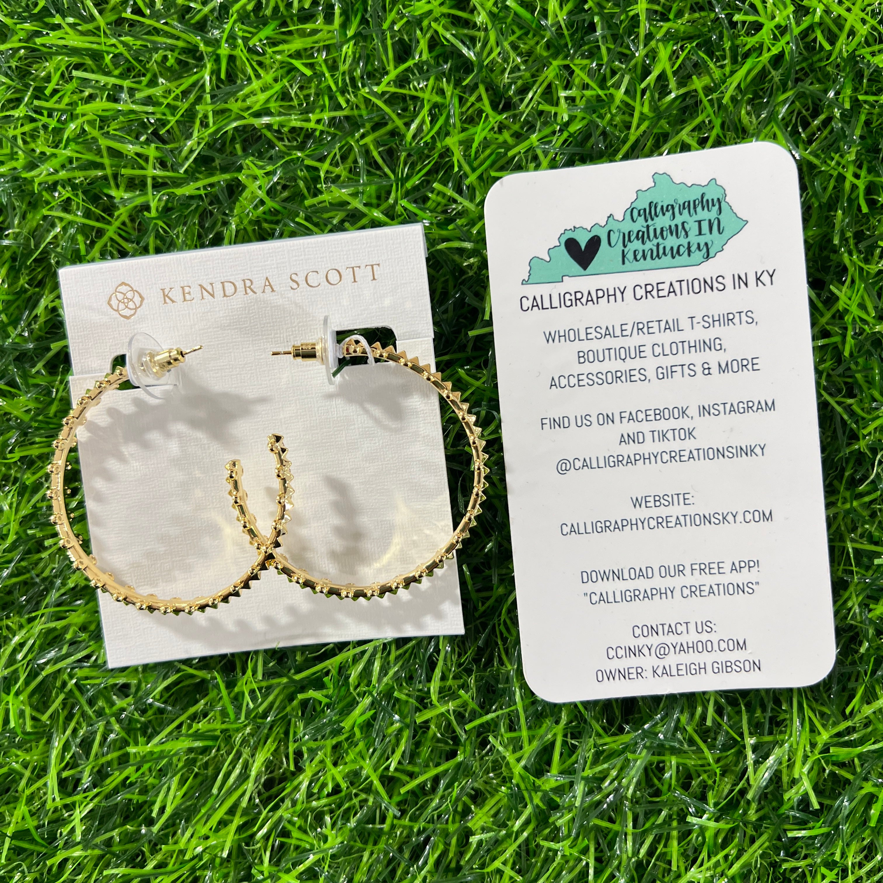 Kendra Scott Jada Hoop Earrings - Gold White Crystal