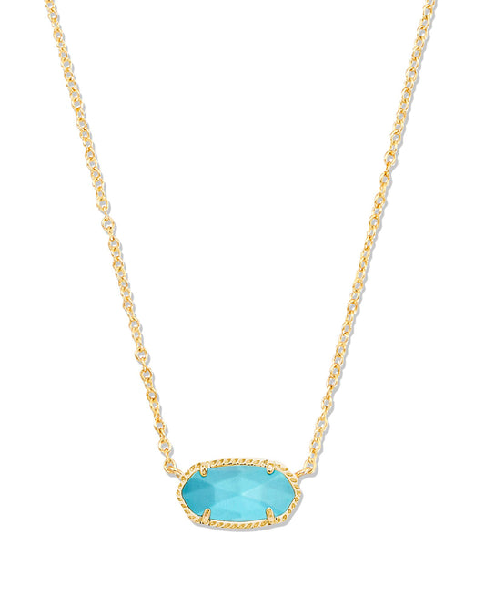 Kendra Scott Elisa Pendant Necklace - Gold Turquoise