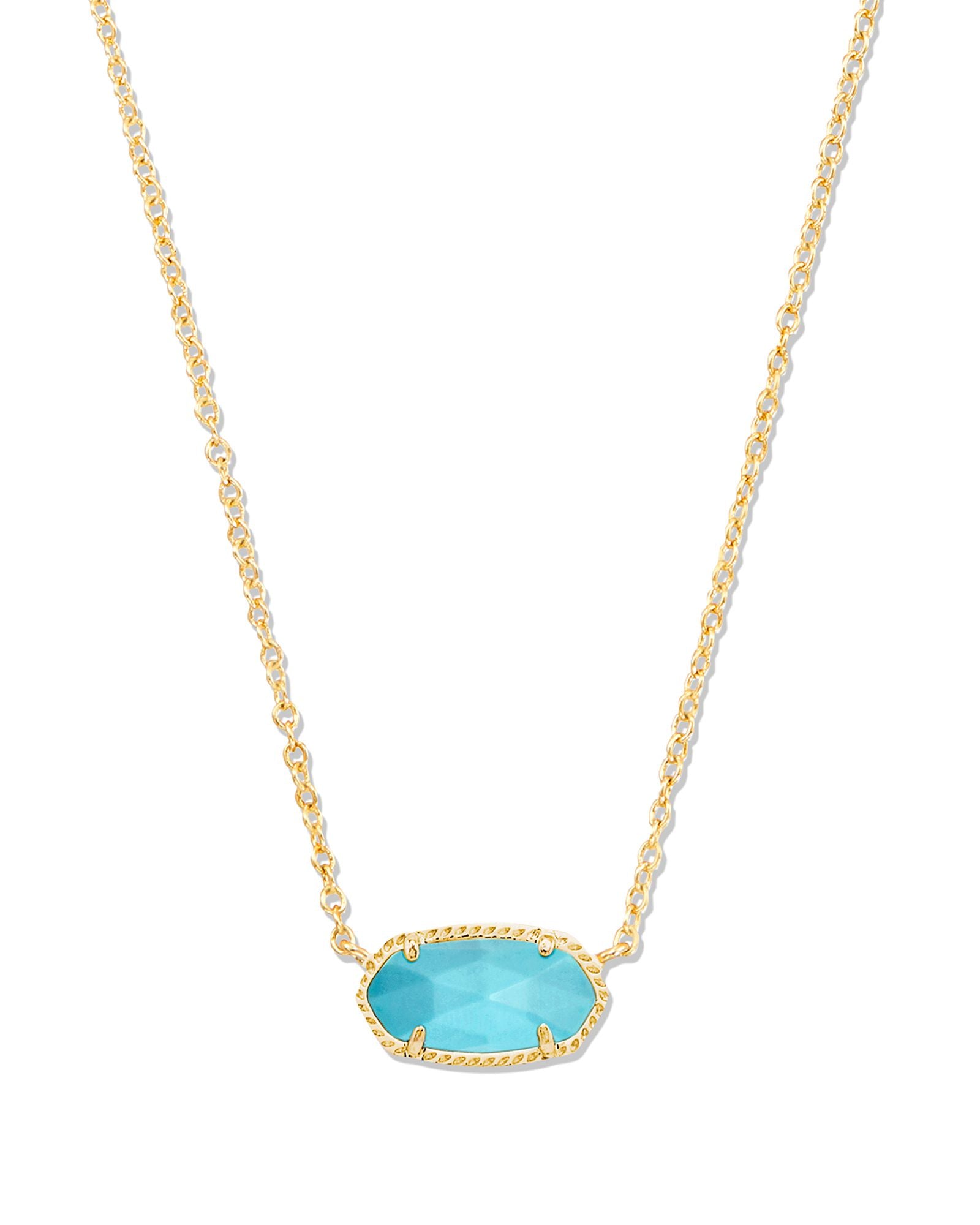 Kendra Scott Elisa Pendant Necklace - Gold Turquoise