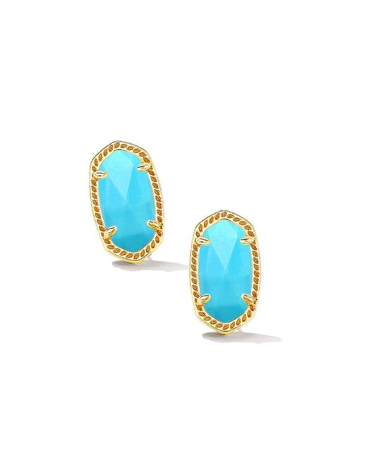 Kendra Scott Ellie Stud Earrings - Gold Turquoise