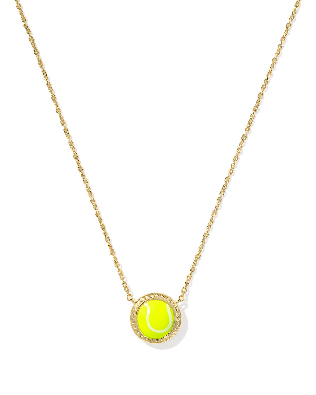Kendra Scott Tennis Short Pendant Necklace - Gold Chartreuse Magnesite