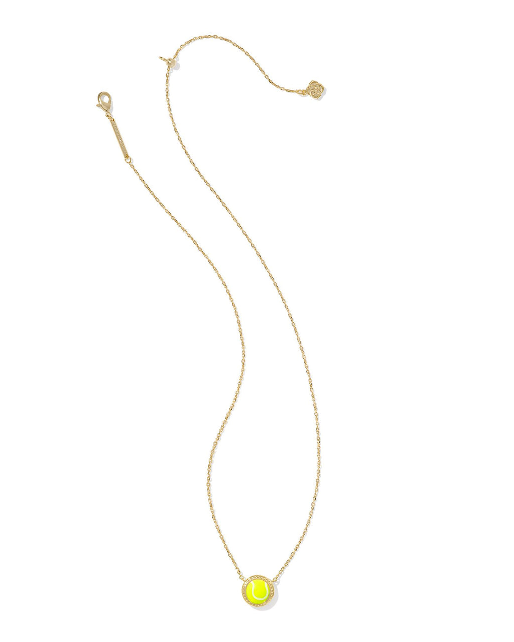 Kendra Scott Tennis Short Pendant Necklace - Gold Chartreuse Magnesite