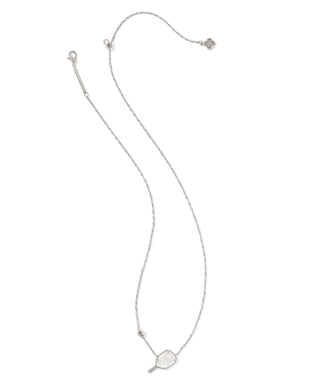 Kendra Scott Pickleball Short Pendant Necklace - Silver Ivory Mother Of Pearl