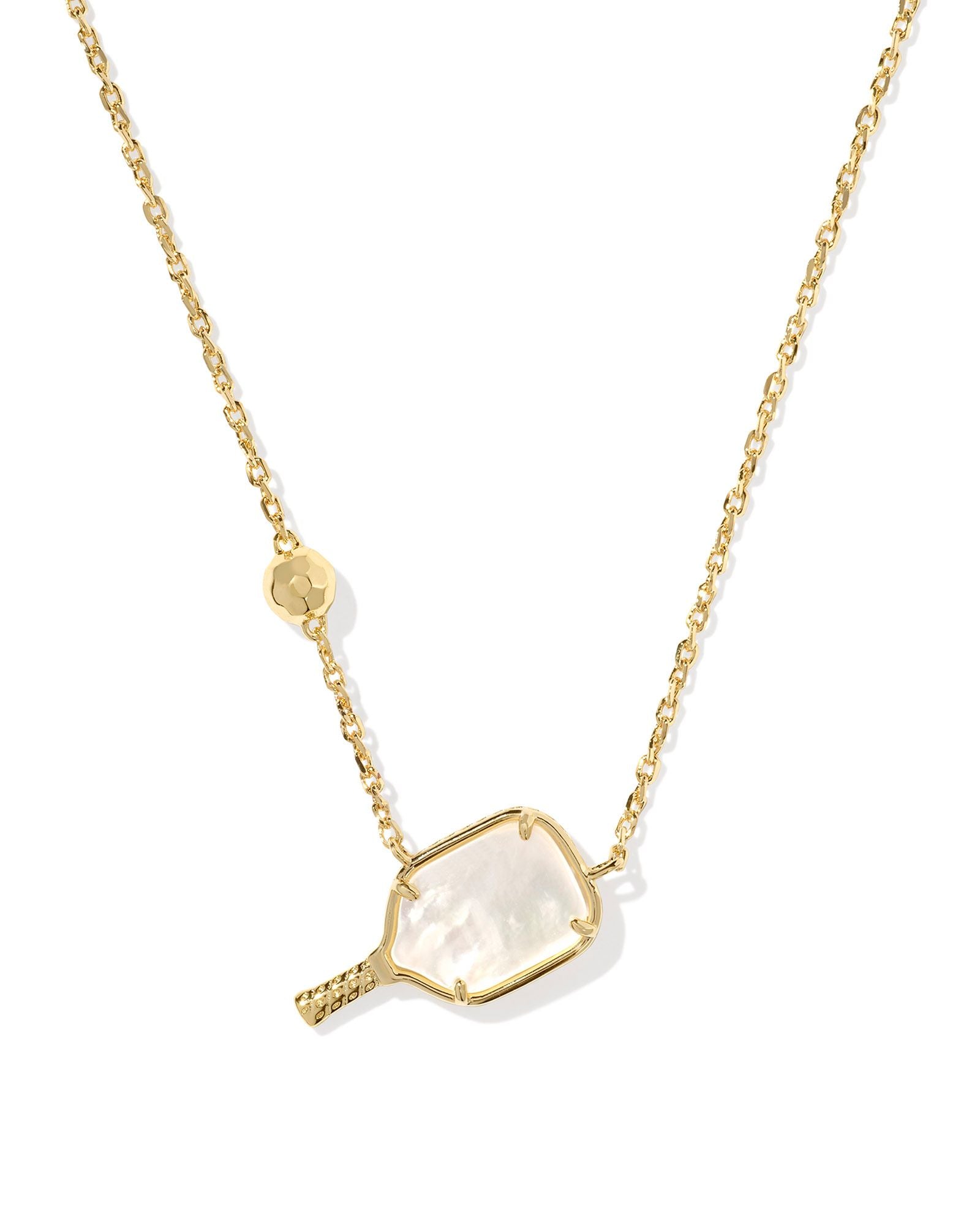 Kendra Scott Pickleball Short Pendant Necklace - Gold Ivory Mother Of Pearl