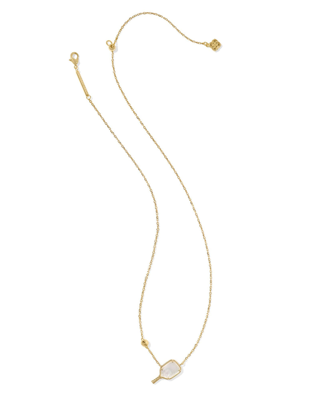 Kendra Scott Pickleball Short Pendant Necklace - Gold Ivory Mother Of Pearl