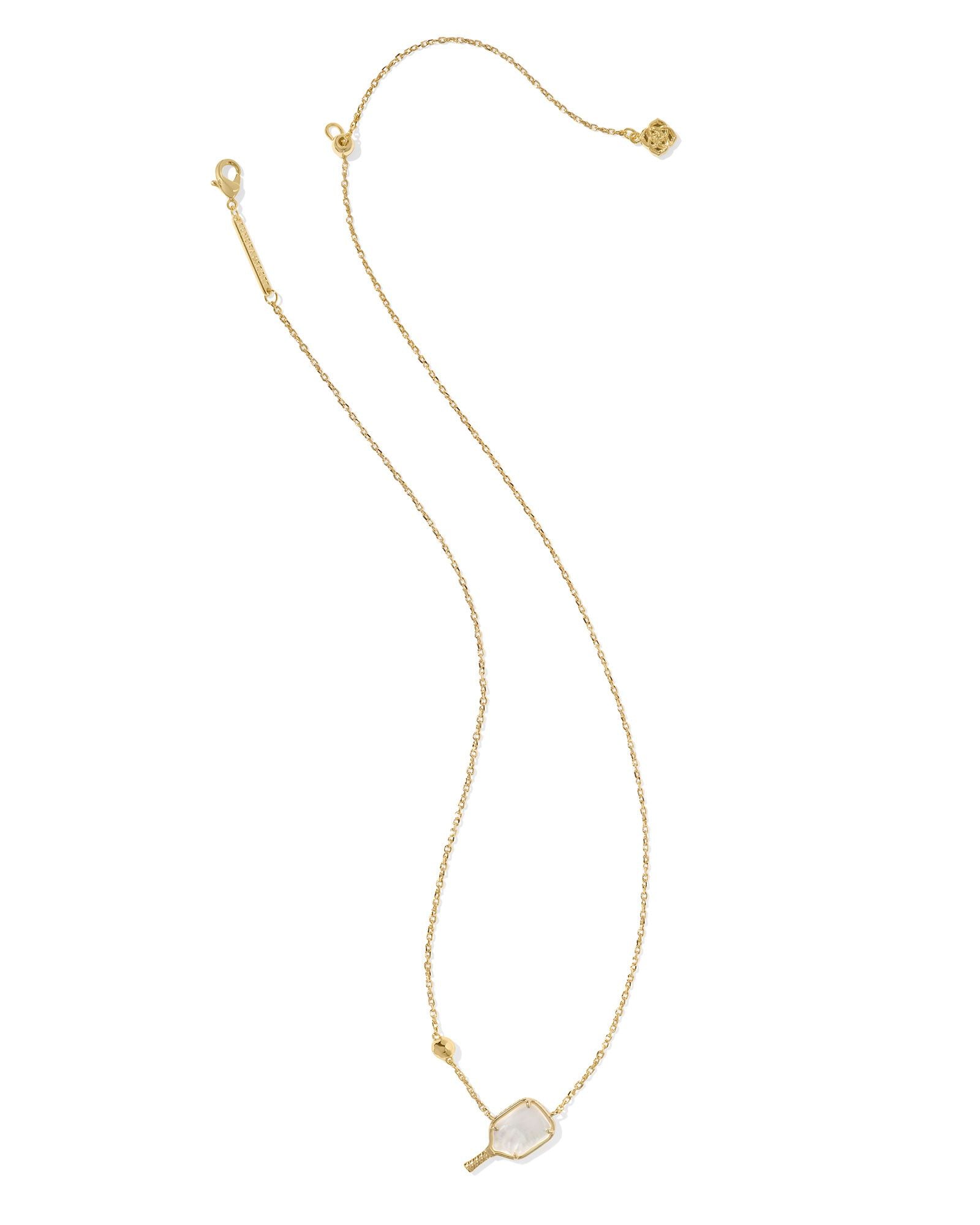 Kendra Scott Pickleball Short Pendant Necklace - Gold Ivory Mother Of Pearl