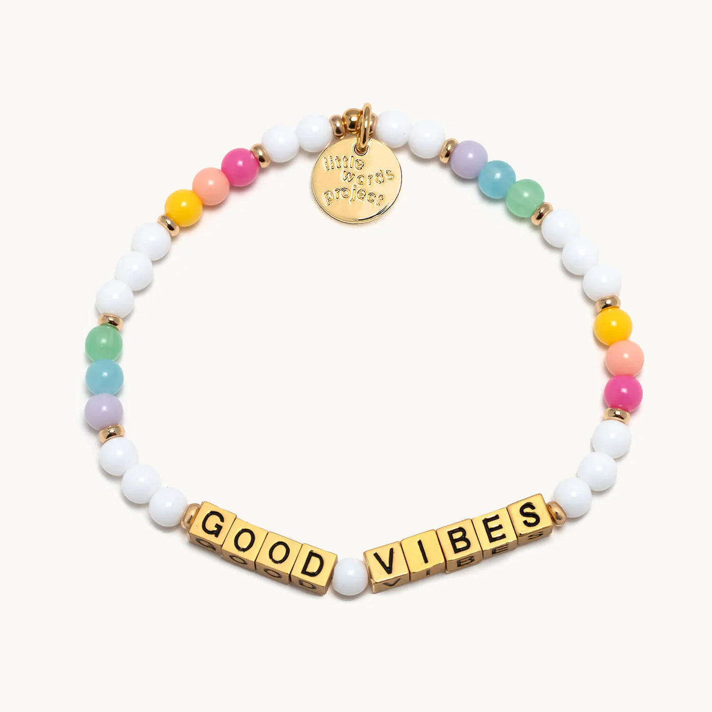 Gold Good Vibes / Super Cool Little Words Project Beaded Bracelet