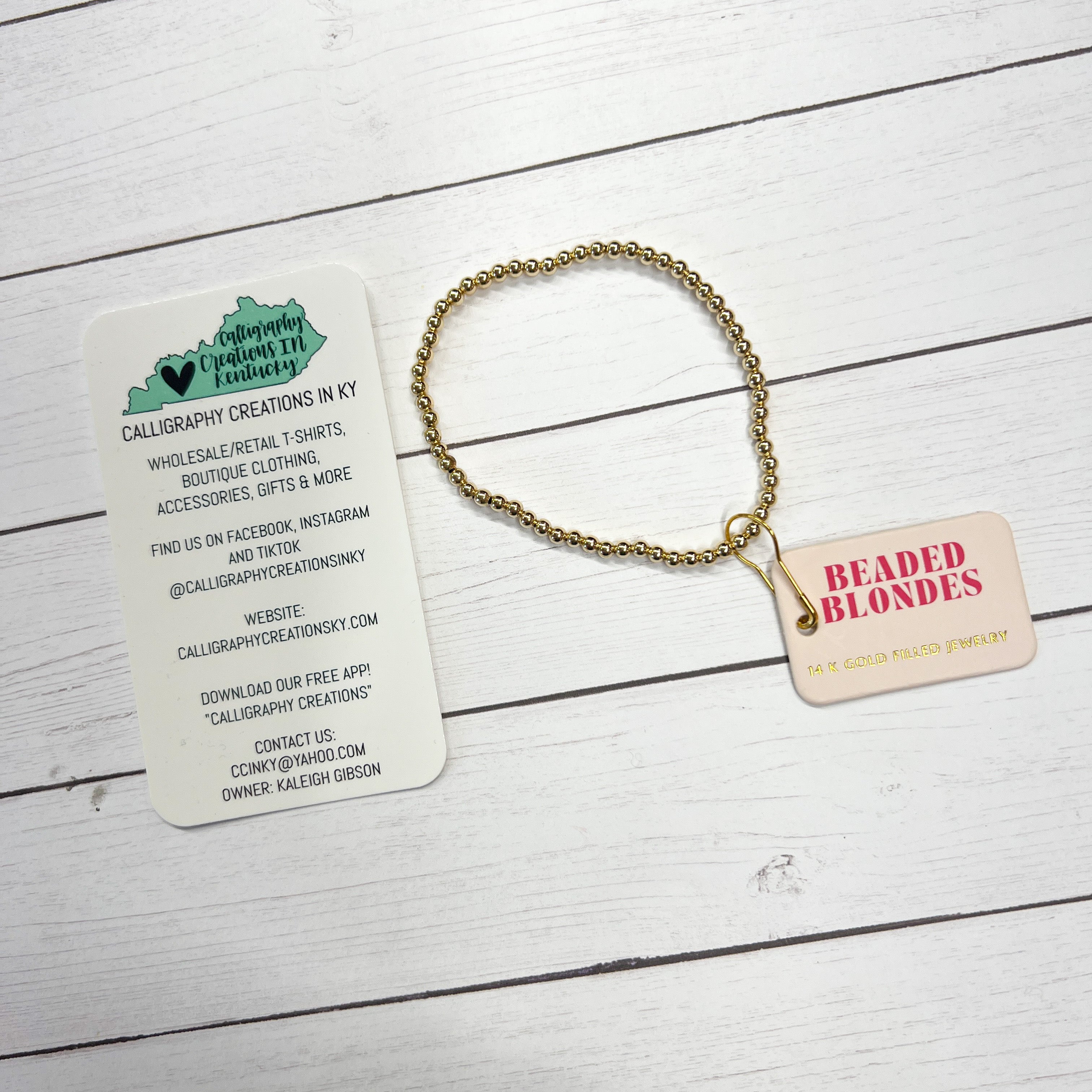 3 MM Gold Beaded Bracelet