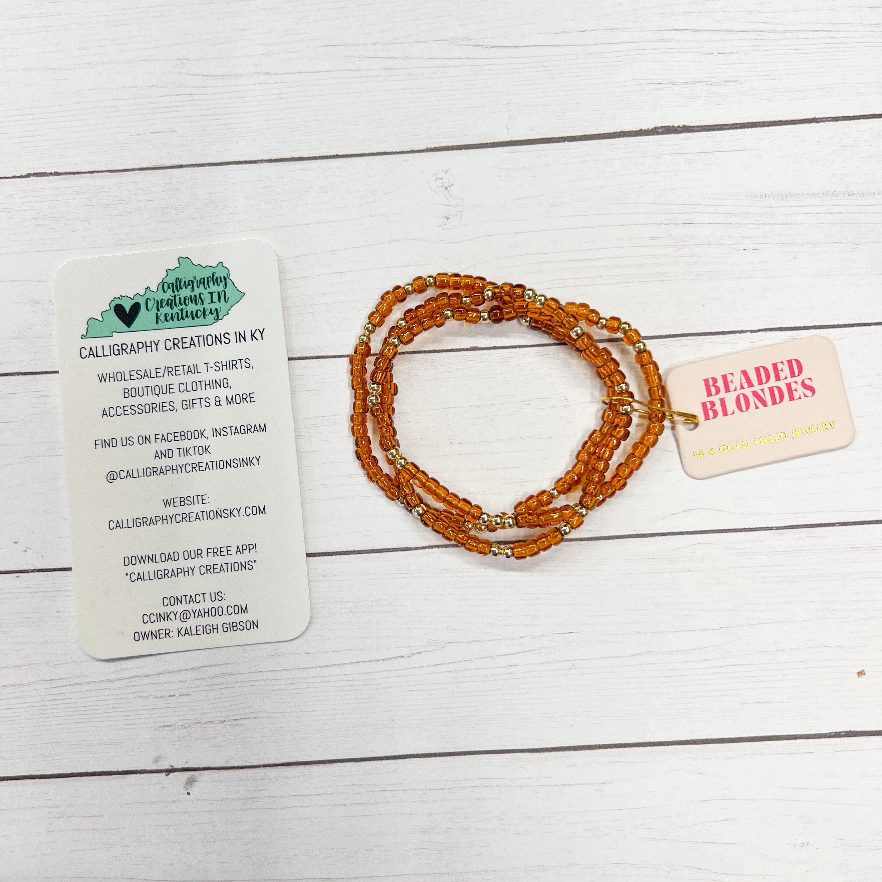 Brown Sprinkle Beaded Blondes Bracelet *FINAL SALE*