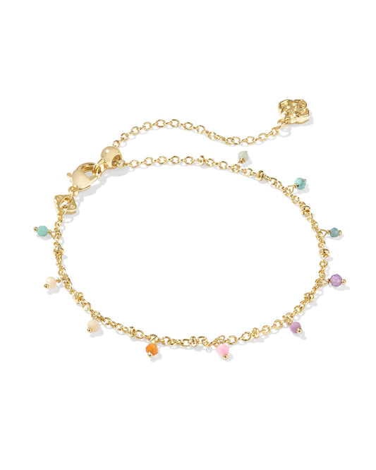 Kendra Scott Camry Bead Delicate Chain Bracelet - Gold Pastel Mix