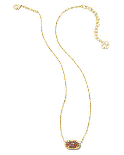 Kendra Scott Elisa Pendant Necklace - Gold Spice Drusy