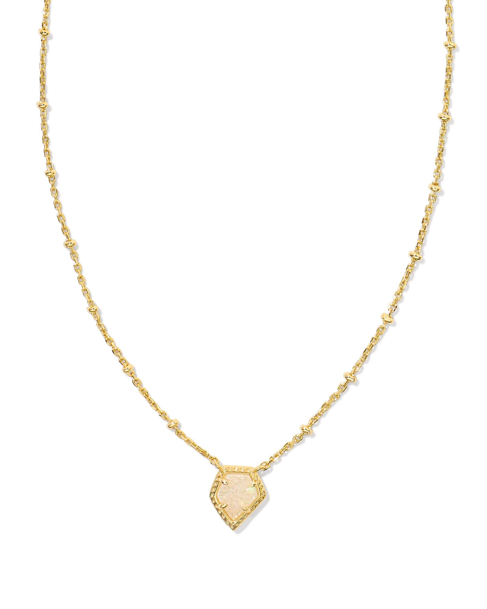 Kendra Scott Tess Satellite Pendant Necklace - Gold Iridescent Drusy
