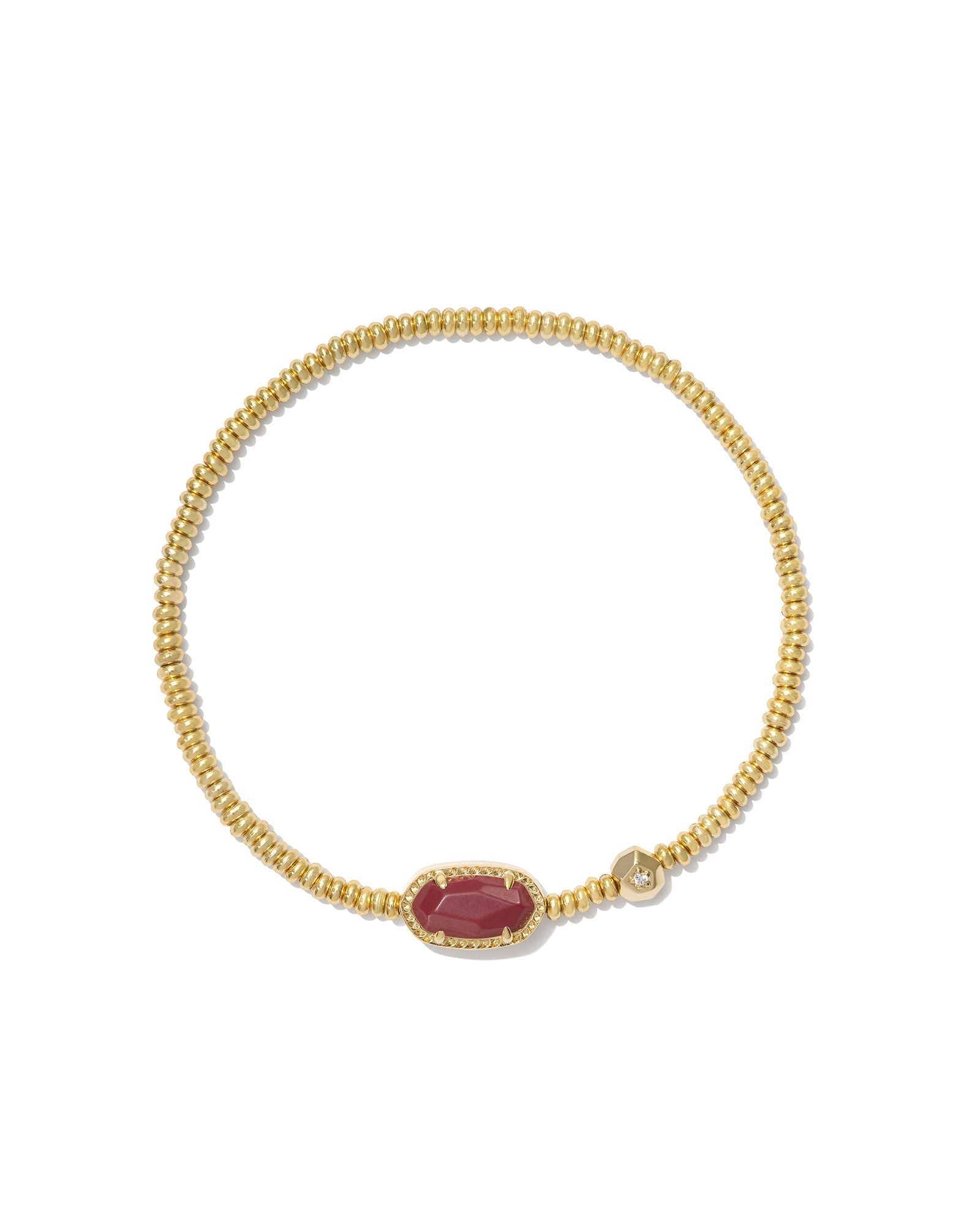 Kendra Scott Grayson Stretch Bracelet - Gold Maroon Magnesite