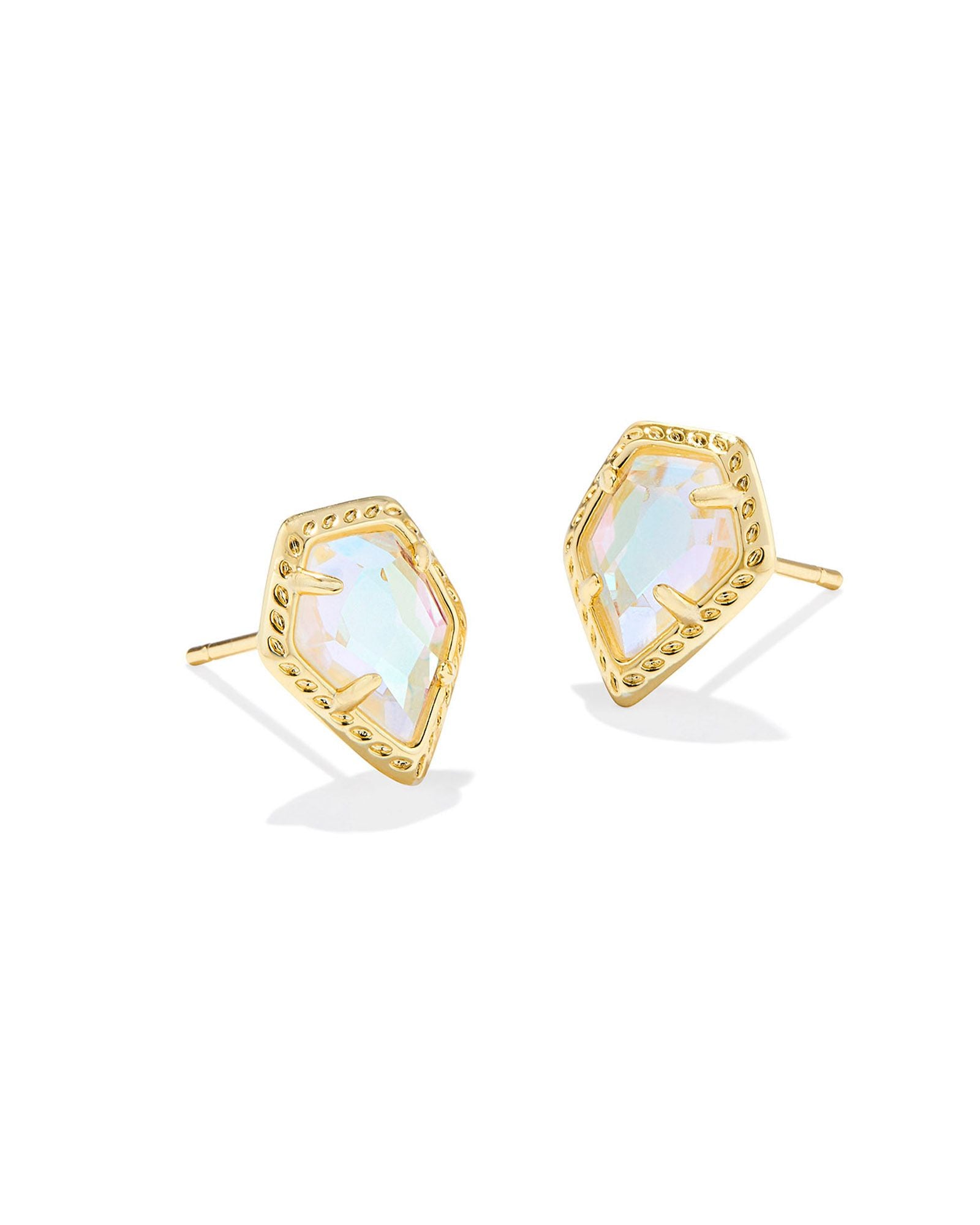 Kendra Scott Framed Tess Stud Earrings - Gold Dichronic Glass