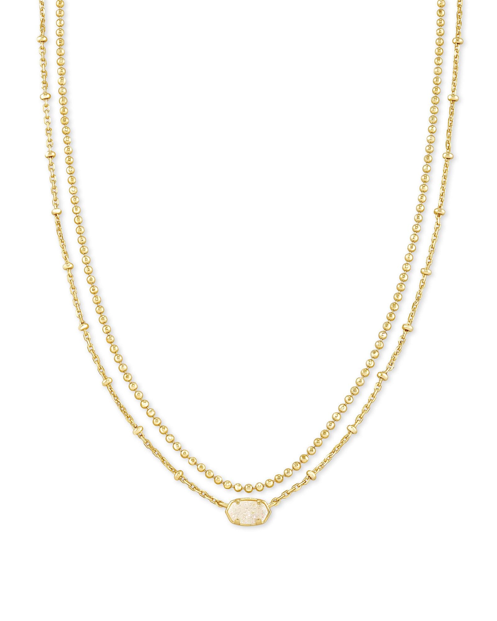 Kendra Scott Emilie Multistrand Necklace - Gold Iridescent Drusy