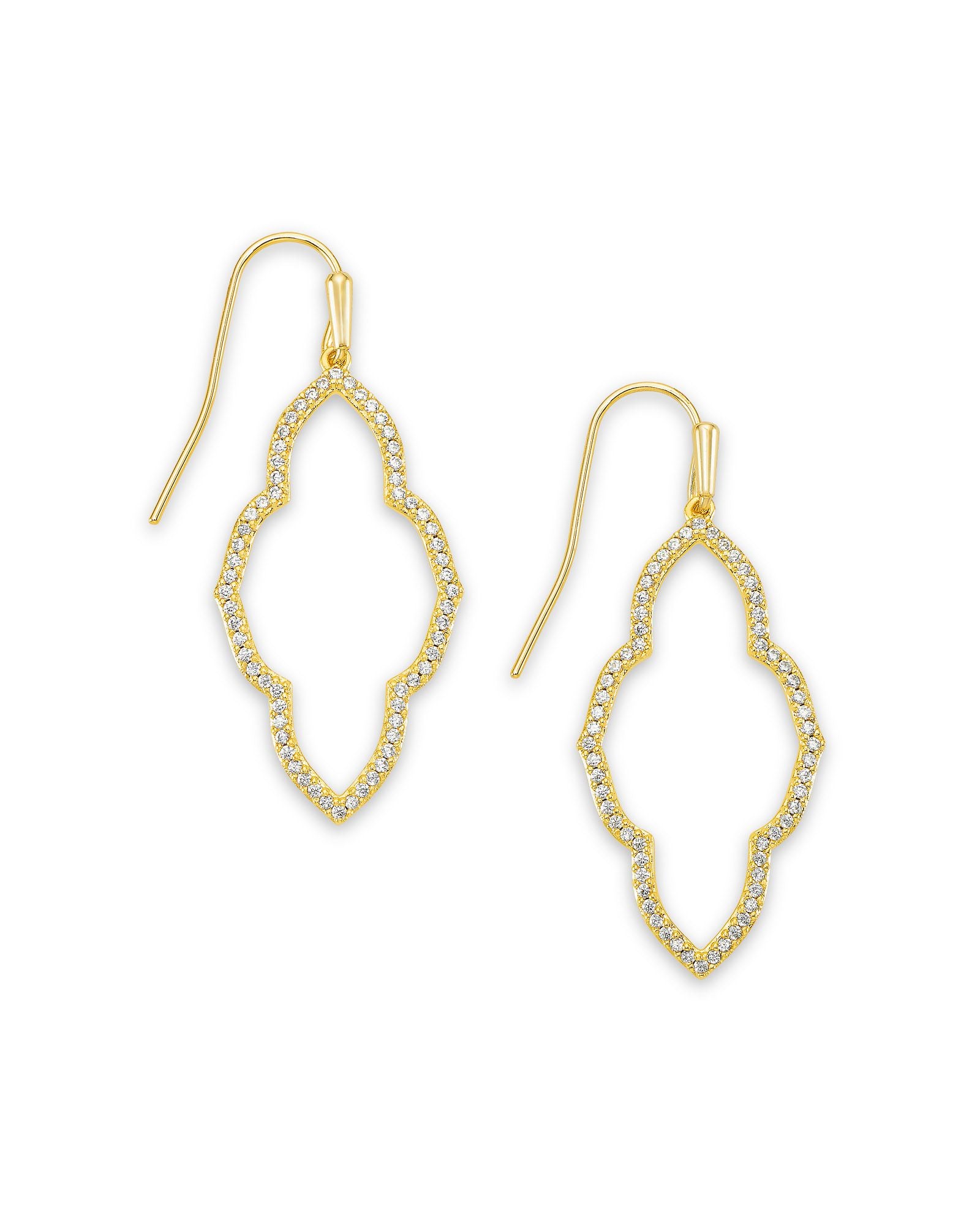 Kendra Scott Small Abbie Open Frame Earrings  - Gold Metal