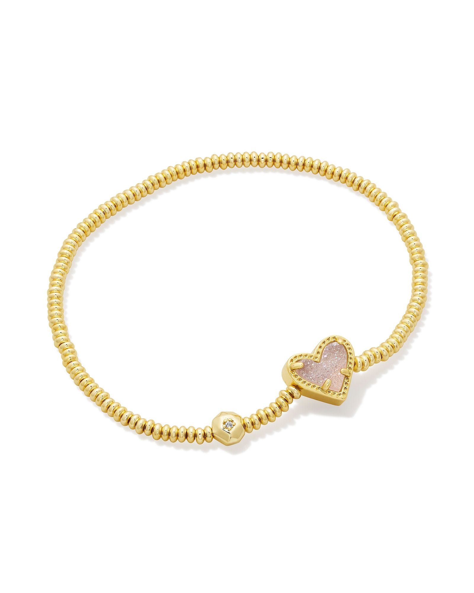 Kendra Scott Ari Heart Stretch Bracelet - Gold Iridescent Drusy