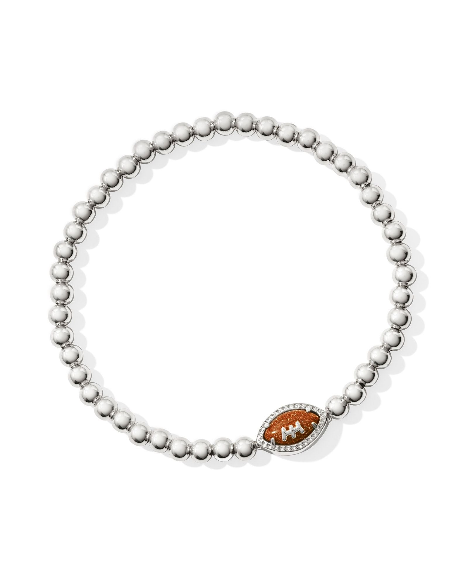 Kendra Scott Football Stretch Bracelet - Silver Orange Goldstone