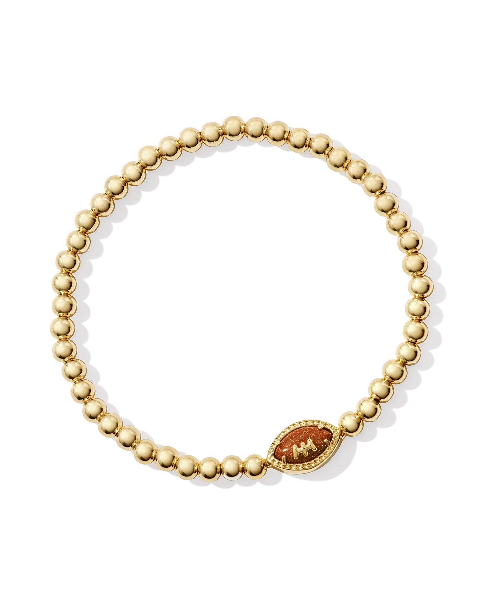 Kendra Scott Football Stretch Bracelet - Gold Orange Goldstone