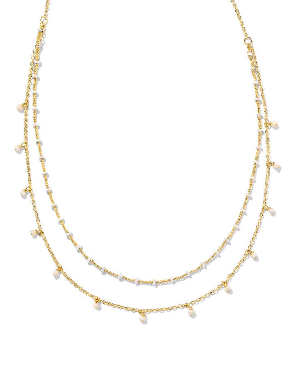 Kendra Scott Eve Multi Strand Necklace - Gold White Pearl