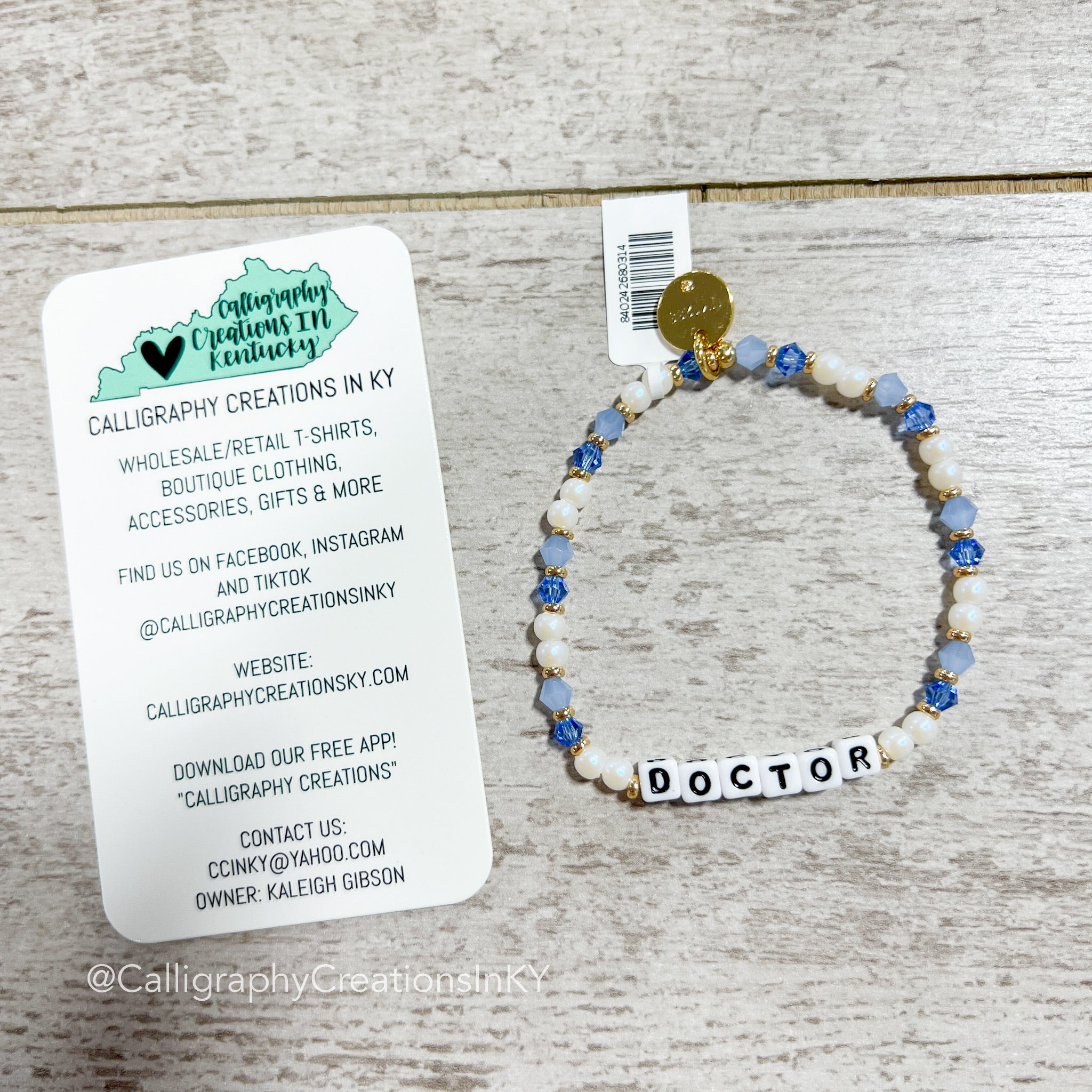 Doctor - Out of The Blue Little Words Project Beaded Bracelet
