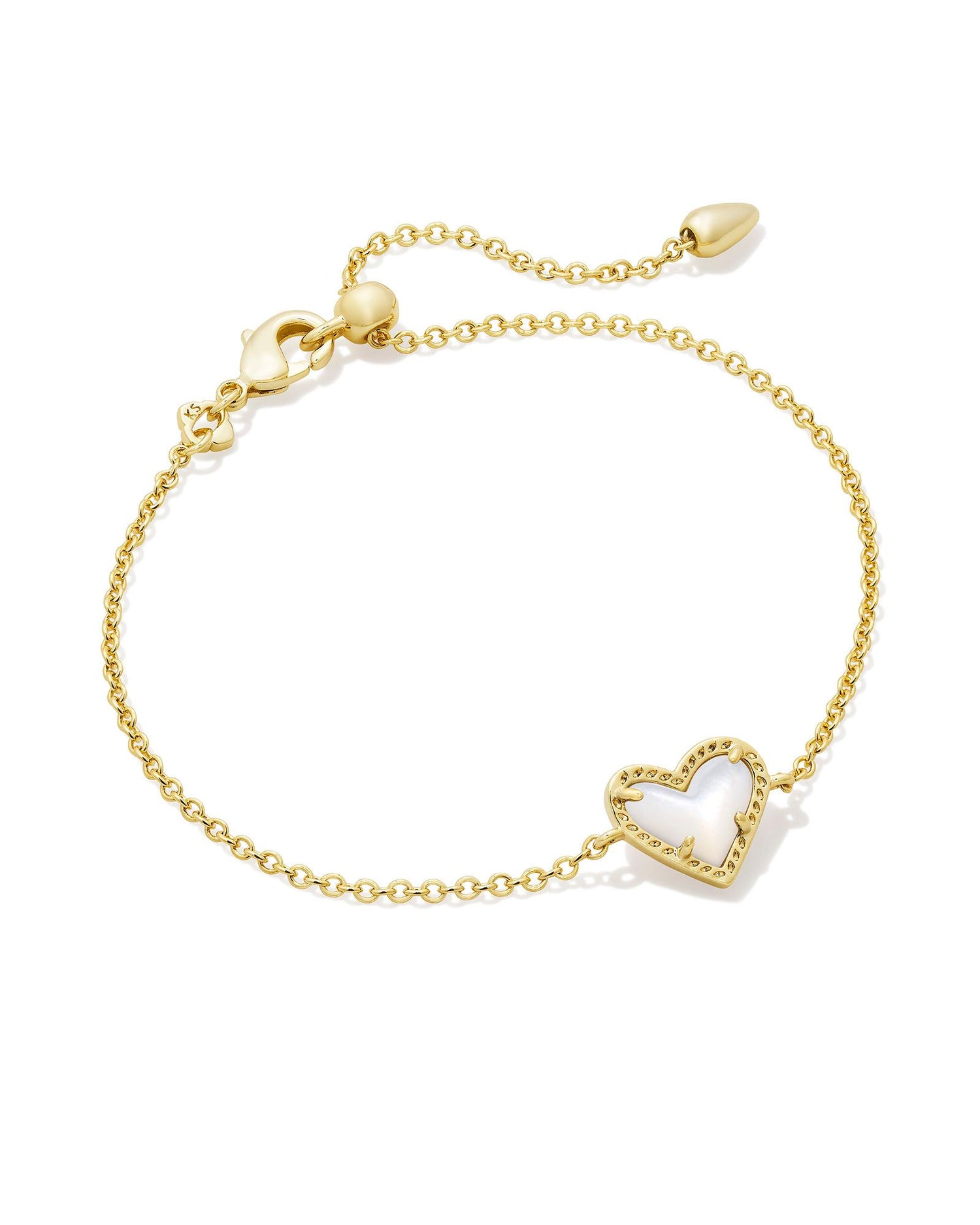Kendra Scott Ari Heart Delicate Chain Bracelet Gold Ivory Mother