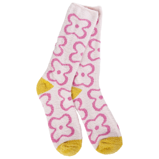 Flower Pink Cozy Cali Crew | World’s Softest Socks