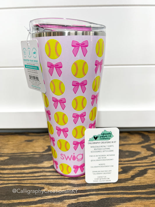 Pitch Hit Run 32 oz Swig Tumbler