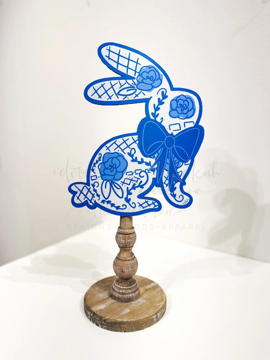Blue Bunny Bow Doodles By Rebekah Topper