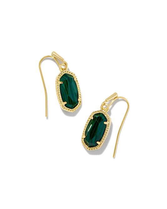 Kendra Scott Lee Drop Earrings - Gold Green Malachite